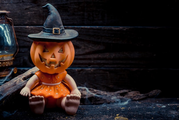 Abóbora de Halloween, cena de doces ou travessuras