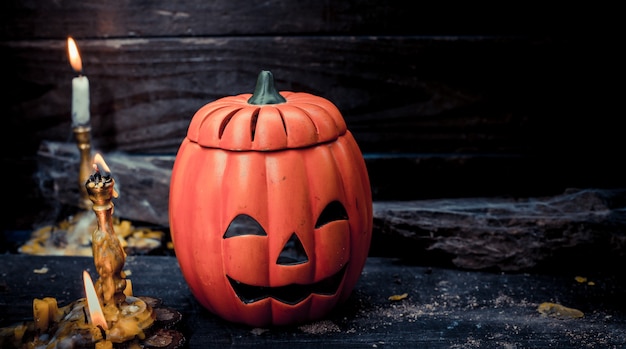 Abóbora de Halloween, cena de doces ou travessuras