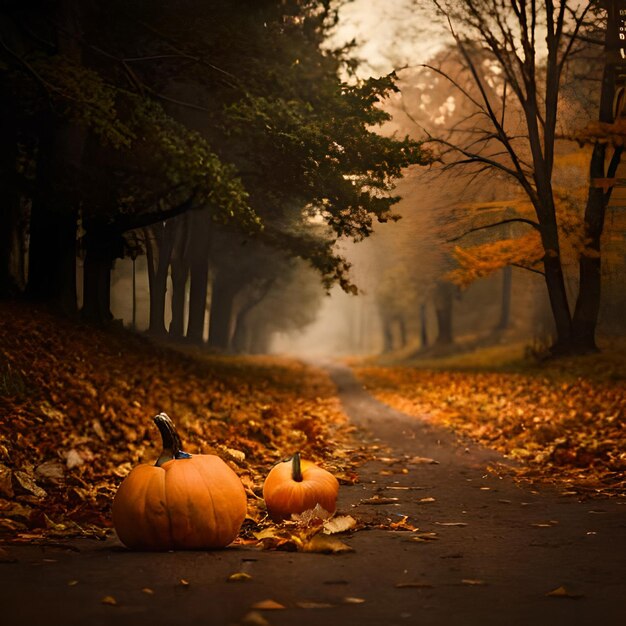 Foto abóbora de halloween com castelo de morcego