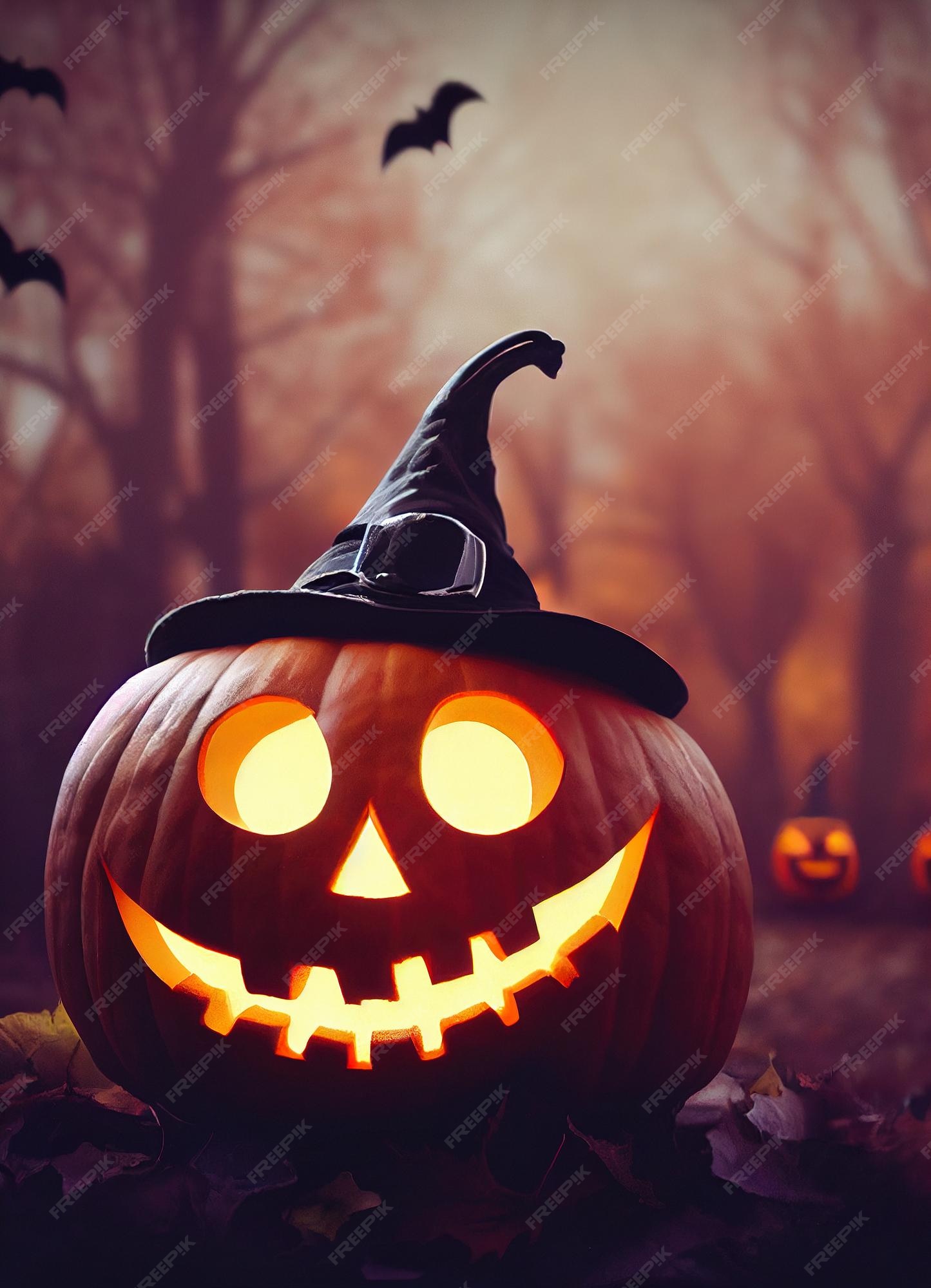 Fundo Abóbora De Halloween Engraçada Com Um Chapéu Assustador Fundo, Foto  De Perfil Dia Das Bruxas, Dia Das Bruxas, Powerpoint Do Dia Das Bruxas  Imagem de plano de fundo para download gratuito