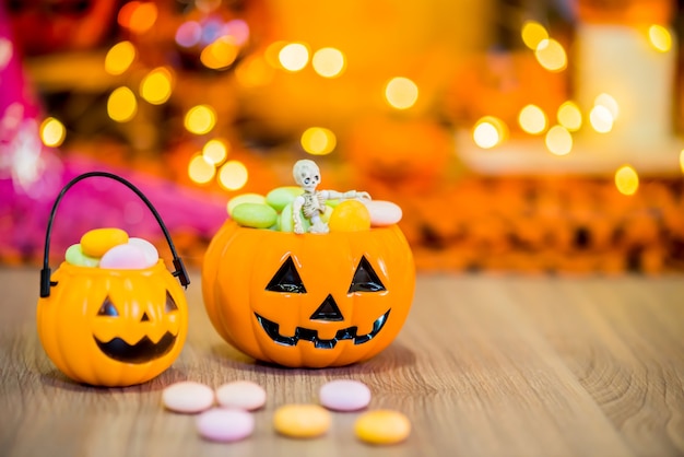 Abóbora de Halloween, doce ou doce