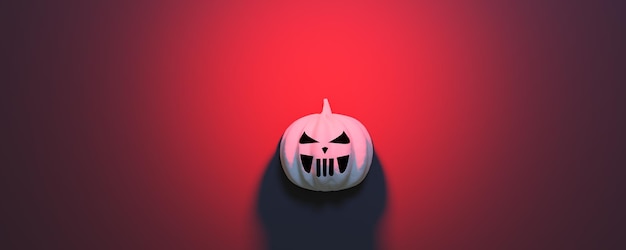 Abóbora de Halloween em fundo vermelho