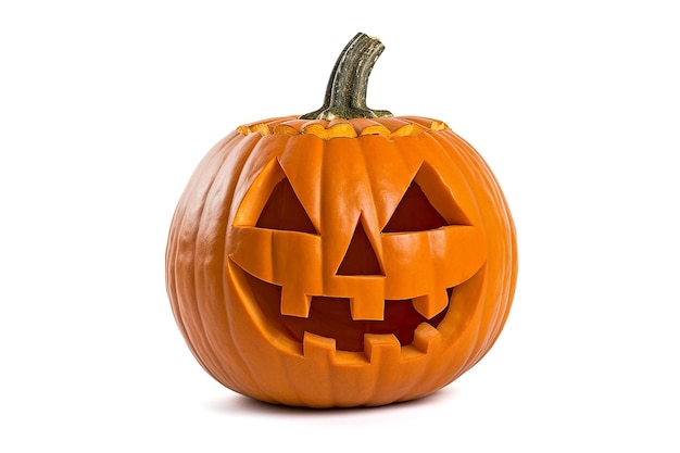 Abóbora de Halloween isolada em um fundo branco Jack o lanternas cabeça de abóbora laranja