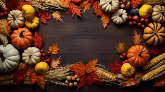 Abóboras decorativas com vibrações festivas de outono