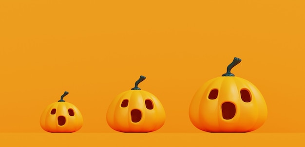 Abóboras laranja de halloween em laranja