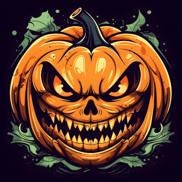 Abóboras malvadas de Halloween Fundo de Halloween Feliz Dia das Bruxas Abóbora Cara Malvada