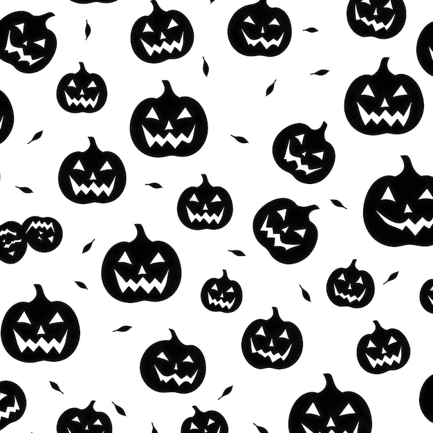 Abóboras pretas e brancas de Halloween como design de textura de banner de papel de parede de fundo abstrato com padrão vetor cores brancas