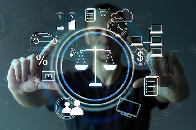Abogado de derecho laboral Concepto de tecnología de Internet de negocios legales