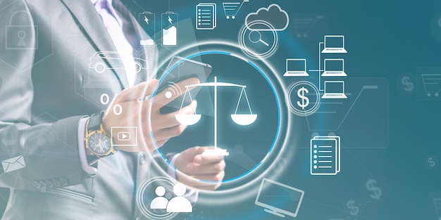Abogado de derecho laboral Concepto de tecnología de Internet de negocios legales