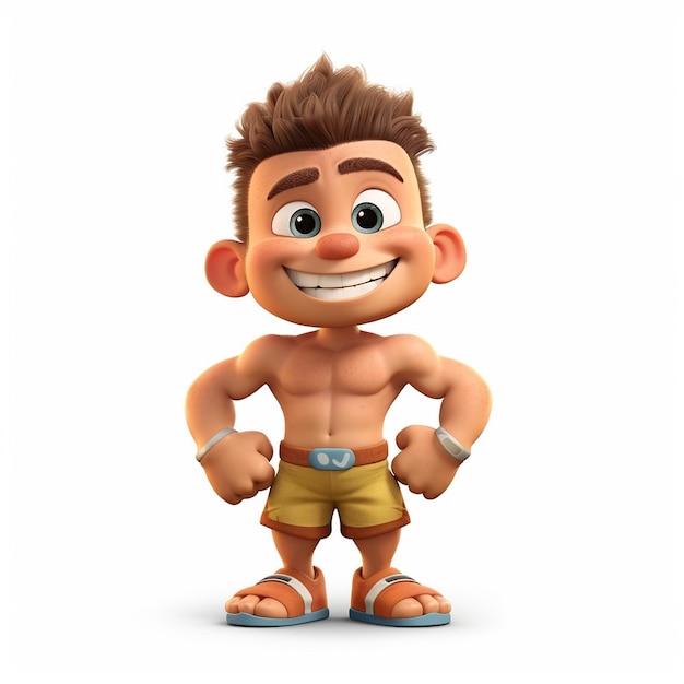 abozero_Pixar_cartoon_cute_friendly_healthy_little_strong_muscle_man