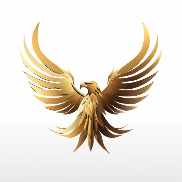 Abraçando a elegância o impressionante logotipo da águia dourada em um design simplista com ângulos afiados em um chicote