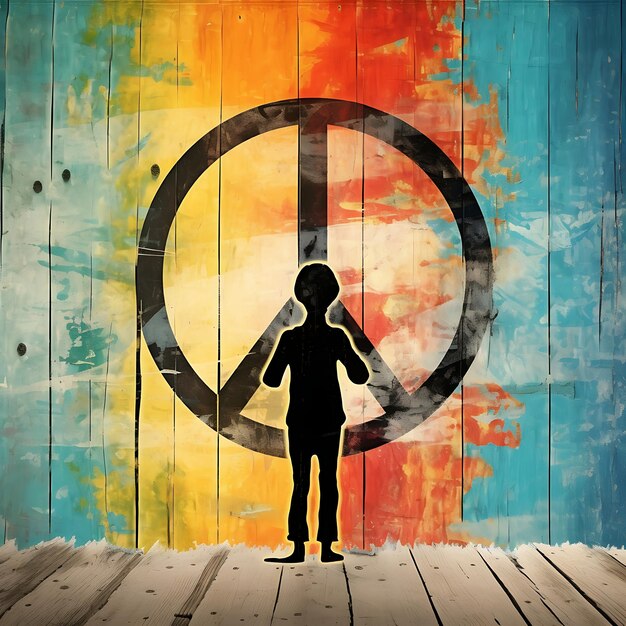 Foto abraçando a paz mundial um poster de liberdade felicidade e harmonia global