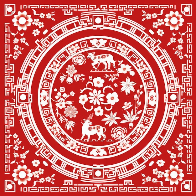 Abraçando a tradição do Ano Novo Chinês Desenha o padrão do Ano Novo chinês