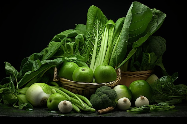 Abraçar a vitalidade dos vegetais verdes frescos Uma proporção saudável de 32