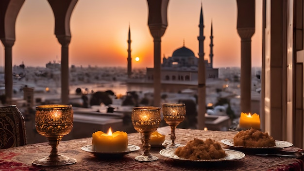 Abrace o espírito do Ramadão enquanto quebra o seu jejum com um iftar cênico com vista para o radiante