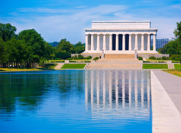 Abraham Lincoln Memorial reflexión piscina Washington