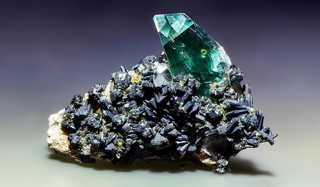 Abramovite es una rara piedra geológica natural preciosa sobre un fondo degradado en un aislamiento discreto