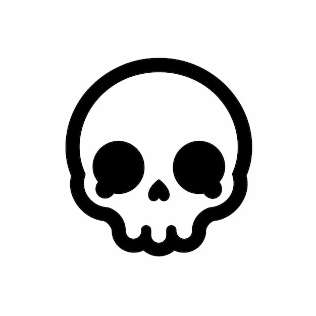 Foto abraza el icono de la calavera negra simple con fondo blanco detalle impecable en 8k hd