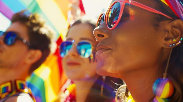 Foto abrazando la diversidad celebrando el orgullo lgbt