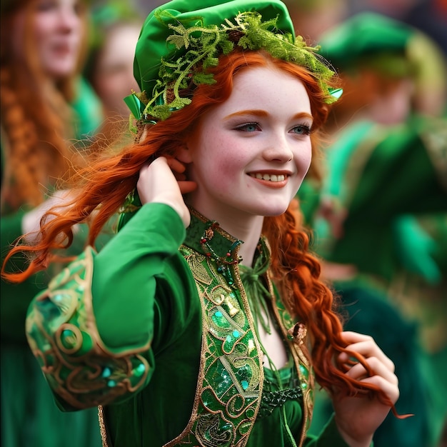 Foto abrazando el espíritu las festividades del día de san patricio en irlanda