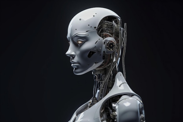 Abrazando el futuro El rostro femenino de la inteligencia artificial IA generativa