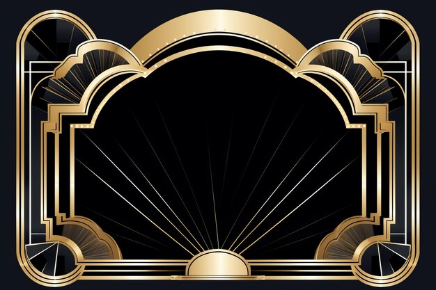 Foto abrazando el glamuroso marco art deco clipart para un diseño elegante