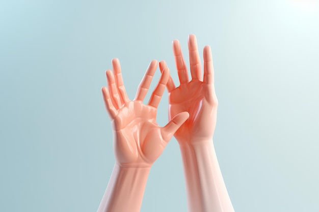 Abrazando el poder del trabajo en equipo Una vibrante representación en 3D del gesto HighFive