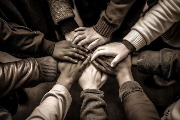 Abrazando la unidad y celebrando las experiencias compartidas Un círculo de amistad interracial que fomenta