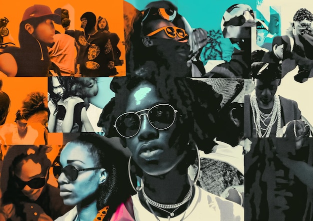 Abrazar la rica herencia y la unidad Un collage de celebración de la cultura y la diversidad afroamericanas