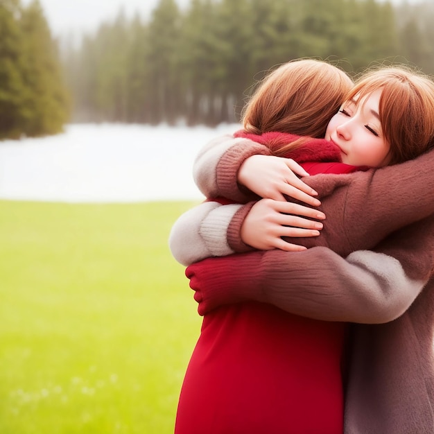 Foto abrazo de amor el poder y la calidez de un abrazo generado por ia