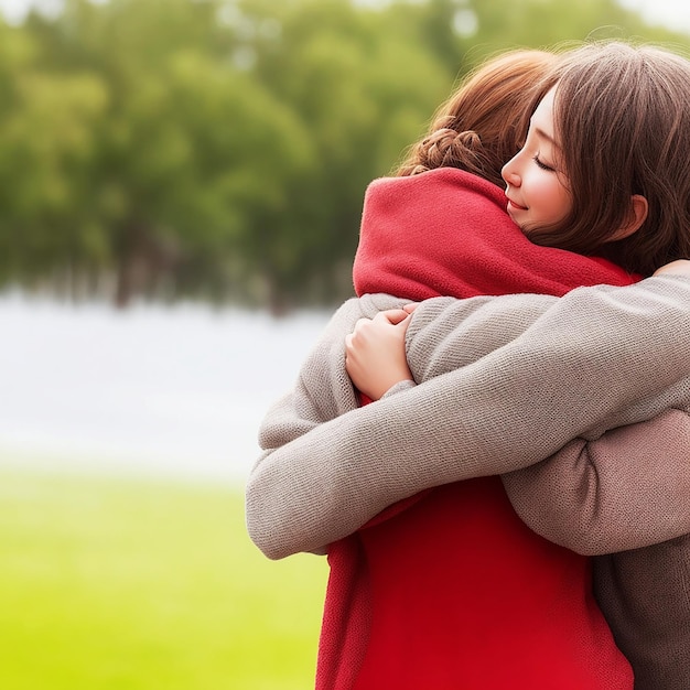 Foto abrazo de amor el poder y la calidez de un abrazo