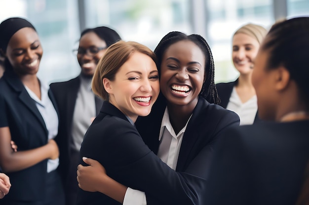 Abrazo grupal en una reunión de un grupo de apoyo