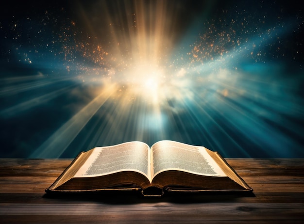 Abre la Biblia con las luces del sol