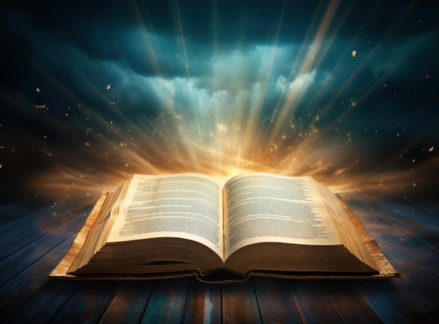 Abre la Biblia con las luces del sol