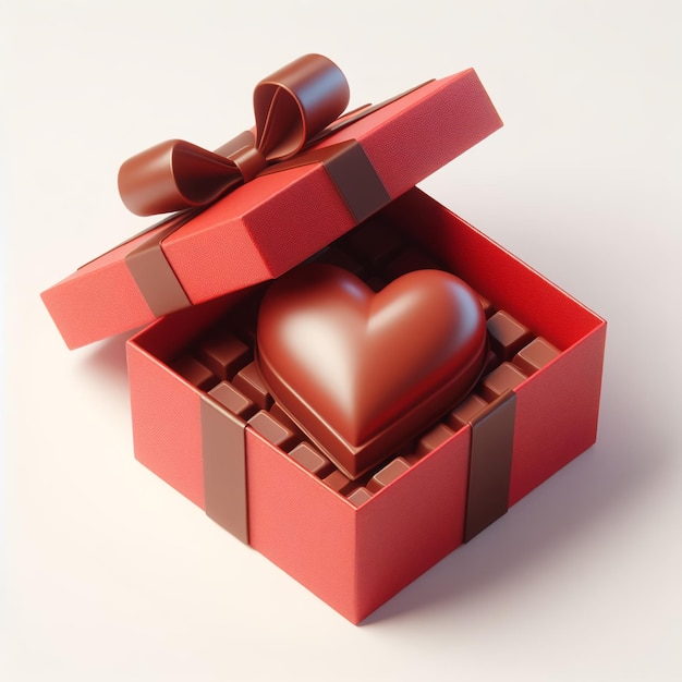 Abre una caja de regalo de chocolate para el día de San Valentín.