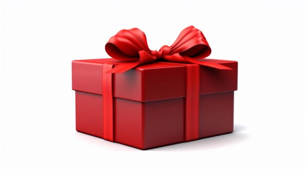 Abre una caja de regalo roja o una caja para regalos con un lazo rojo