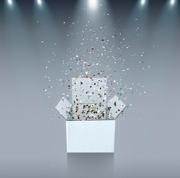 Abre las cajas de regalo blancas y únete a los scatter para ganar premios. Hay un foco brillante.