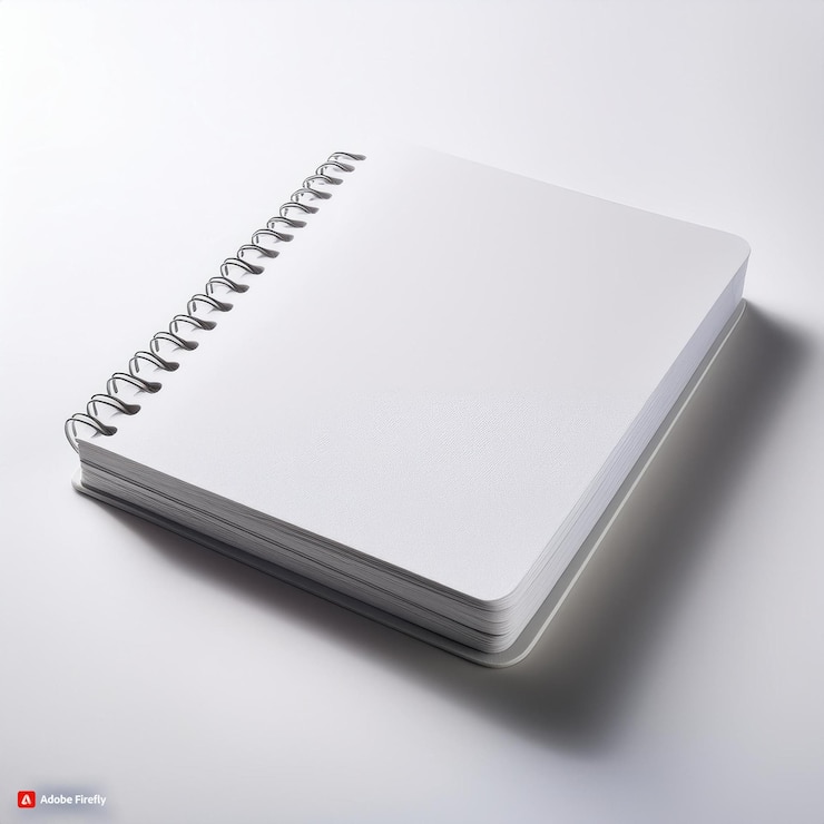 Foto se abre un cuaderno con una espiral en él