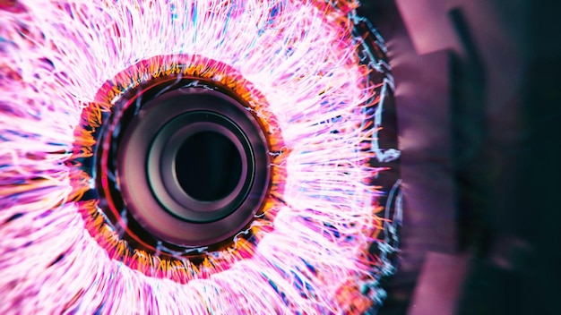 Abs Cyber Eye Imagem renderizada em 3D Tecnologia de big data Fundo abstrato Tecnologia de visualização ocular