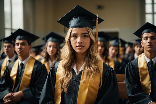 Foto abschluss im high-school- und universitätskonzept