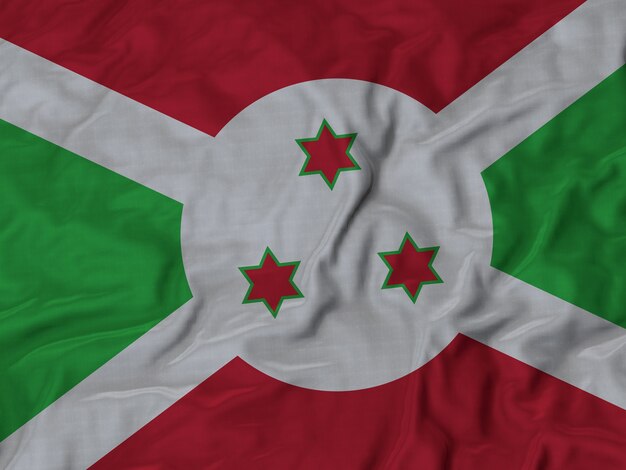 Abschluss oben der gekräuselten Burundi-Flagge