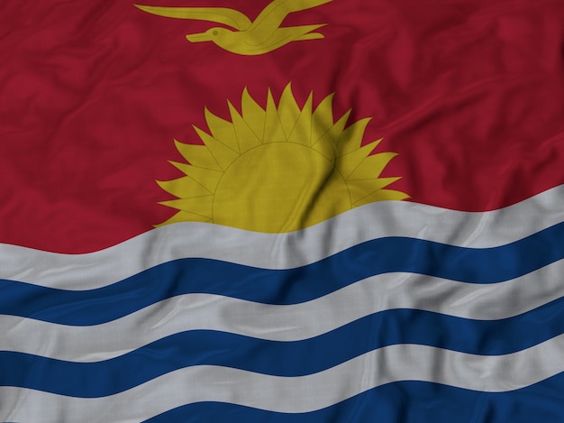 Abschluss oben der gekräuselten Kiribati Flagge