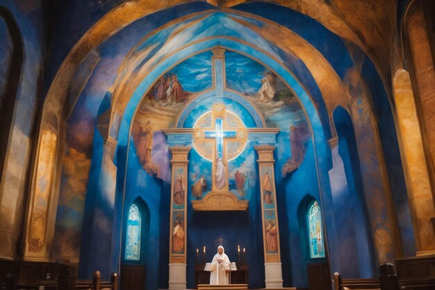 El ábside en el Duomo de Salerno, Campania, Italia