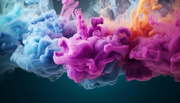 Abstração de tinta colorida suave em fundo de água Generative Ai