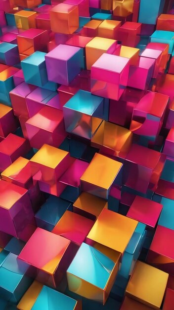 Abstração renderização 3D de cubos