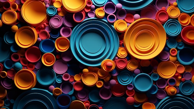 Abstracção de círculos coloridos em papel de fundo transparente PSD PNG