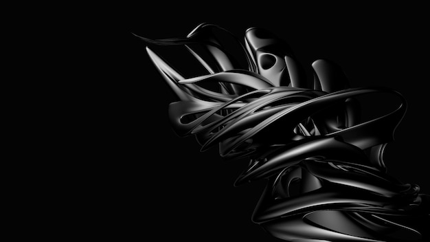 Abstracción 3D de fondo negro