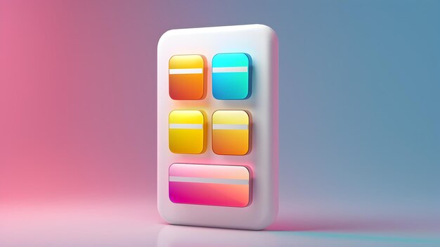 Abstracción de cubo geométrico vibrante con un patrón de gradiente colorido