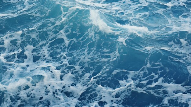 Abstracción de espuma de mar en el océano Olas de tormenta de agua oscura