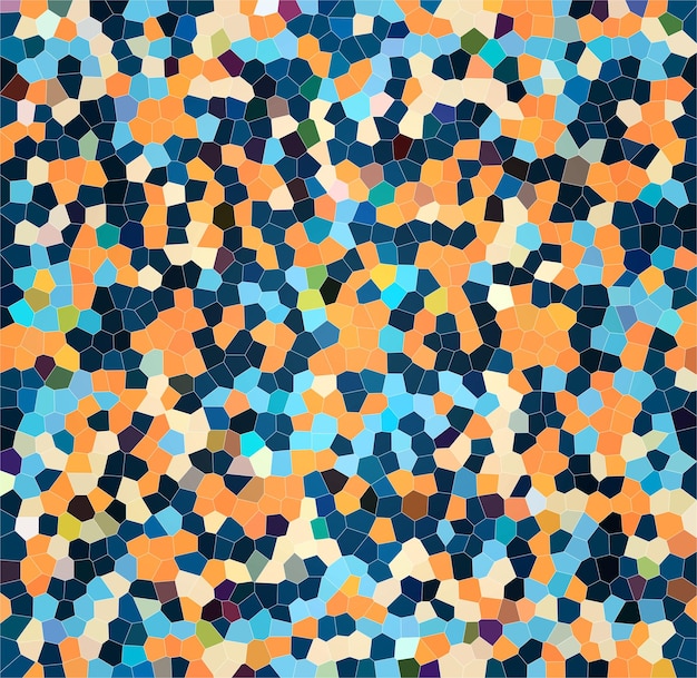 Abstracción de mosaico de fondo de textura de colores azul y naranja